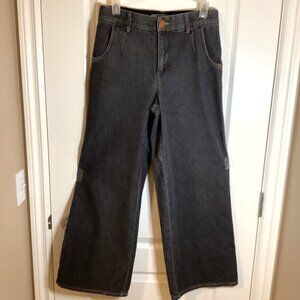 Wit & Wisdom Women's Wide Leg Soft Black Denim Jeans Size 6 Baggy